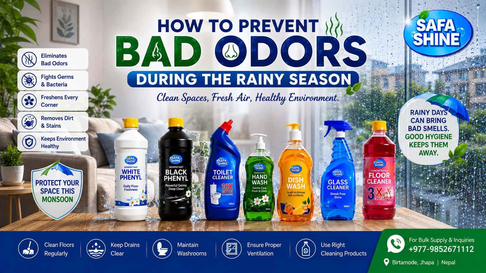  How to Prevent Bad Odors During the Rainy Season | Safa Shine Birtamode
